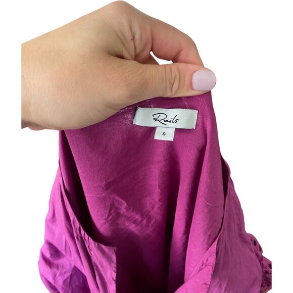 RAILS Gia Eyelet Dress in Berry 100% Cotton Boho Midi Dress Small Purple - Picture 9 of 11